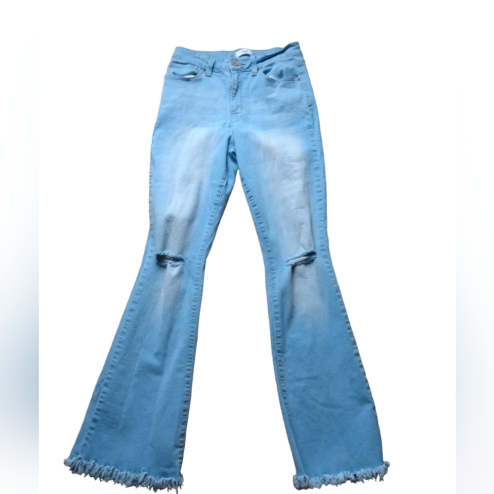 Light colored high rise Belle bottom flare jeans size 4